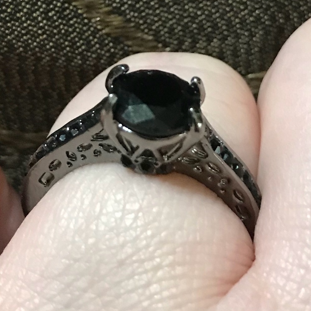 HPππ Black & White Sapphire Rings Size 8.5 - 9 - Picture 3 of 7